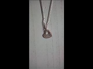 [ #003SSW ] $60.00USD 4mm Curb Chain with Faith, Love and Hope Heart pendants. 18 inch and 20 inch a(..)